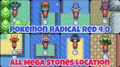 radical red mega stone locations|Pokemon Radical Red.